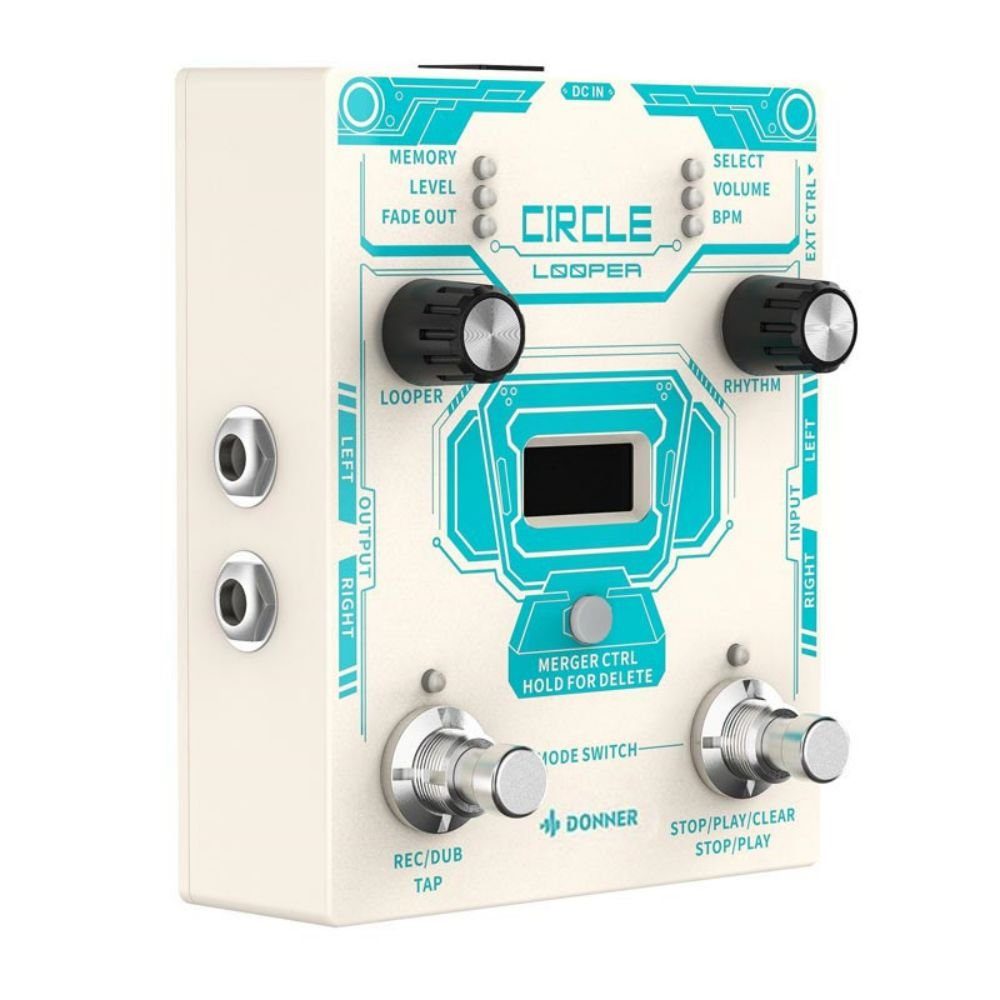 Donner E-Gitarre Circle Looper Record Gitarren Effektpedal, True Bypass, Einfach zu verwenden, für Anfänger