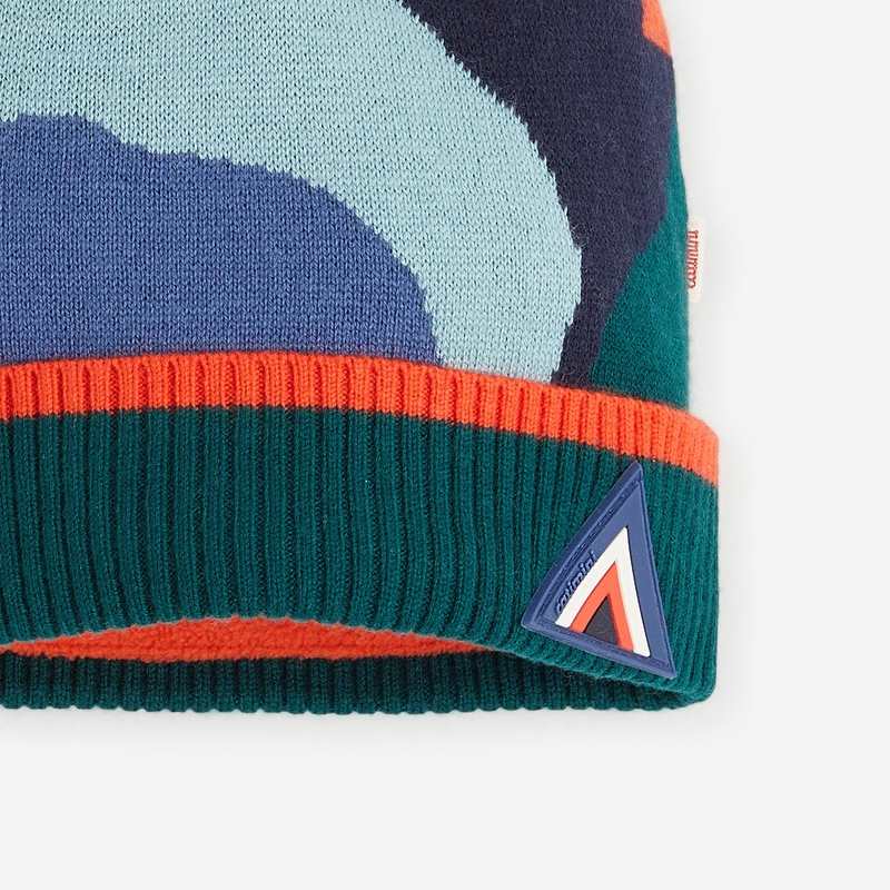Bonnet bleu garçon à imprimés camouflage en tricot Catimini