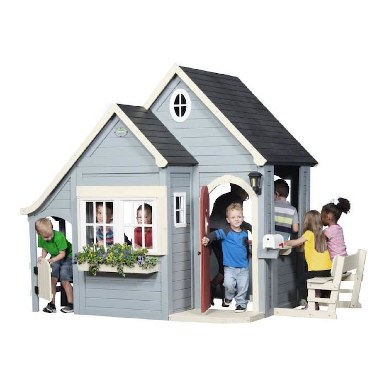 Backyard Discovery Spring Cottage maison enfant en bois gris