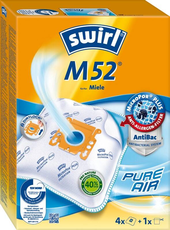 Swirl Staubfilterbeutel M52 Weiß 4 Stück