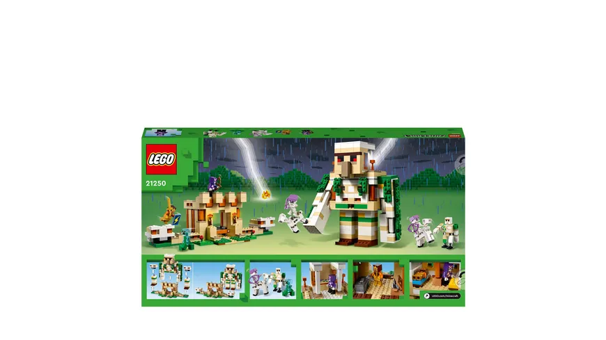 LEGO Minecraft 21250 Die Eisengolem-Festung, Spielzeug-Set mit Creeper