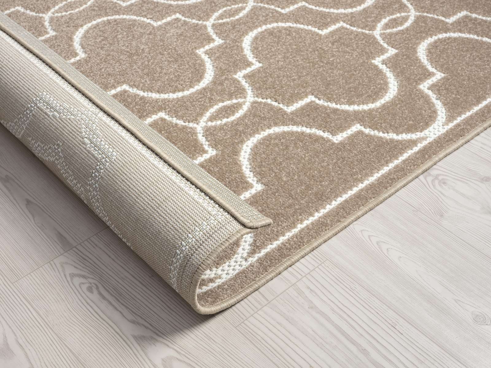 Teppich Outdoor & Indoor Teppich wetterfest waschbar Florentiner Design, TaCa Home, rechteckig, Höhe: 5 mm, Terrasse Balkon Garten Wohnzimmer Bad Küche, Beige - 80x150cm