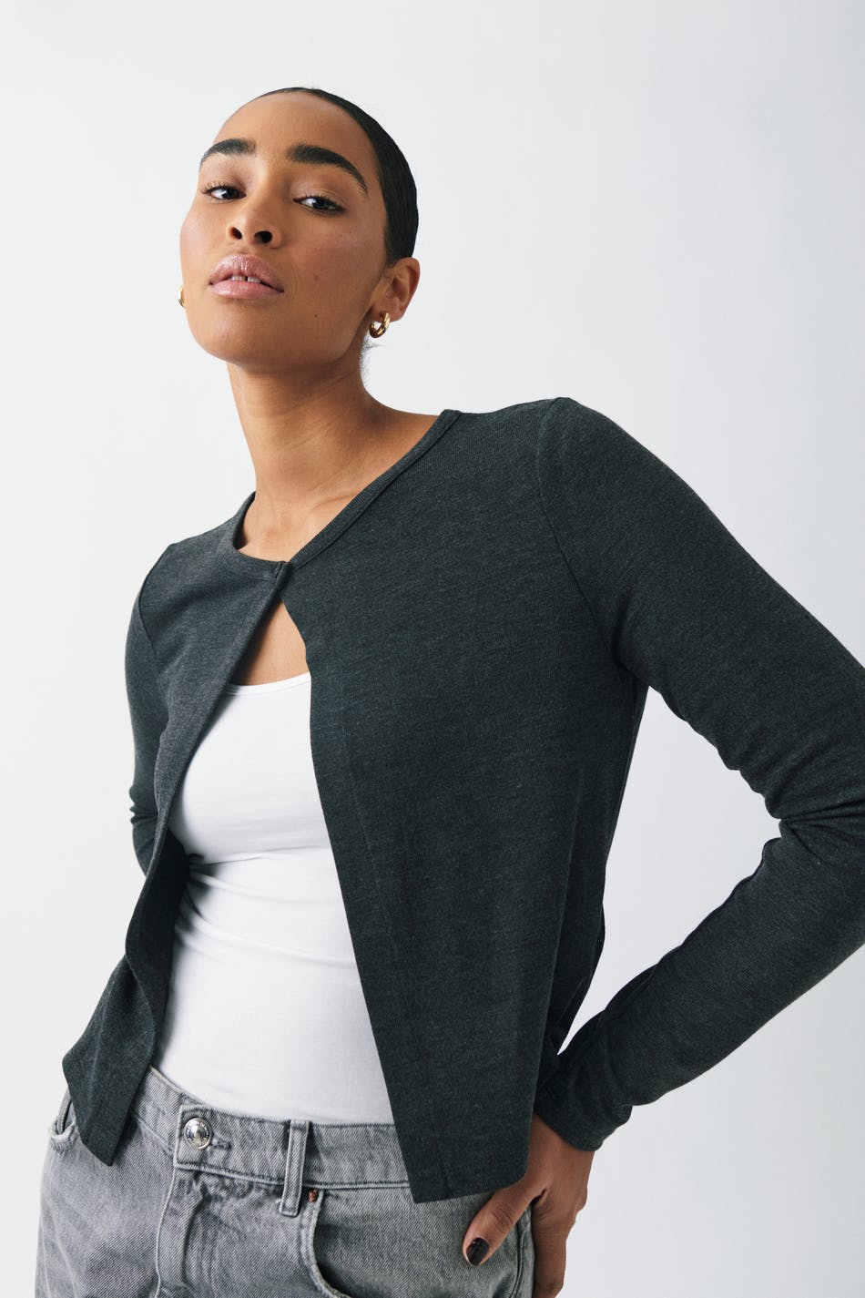 One button cardigan