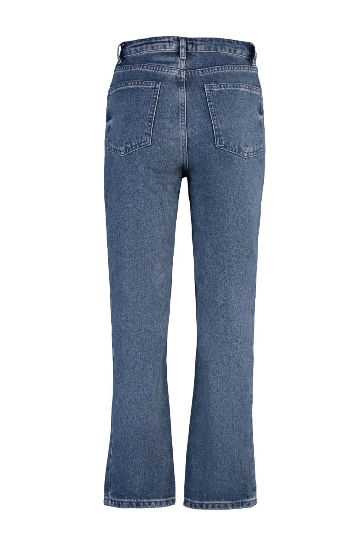 Trendyol Collection  Blaue gerade Jeans mit hoher Taille TWOSS20JE0166