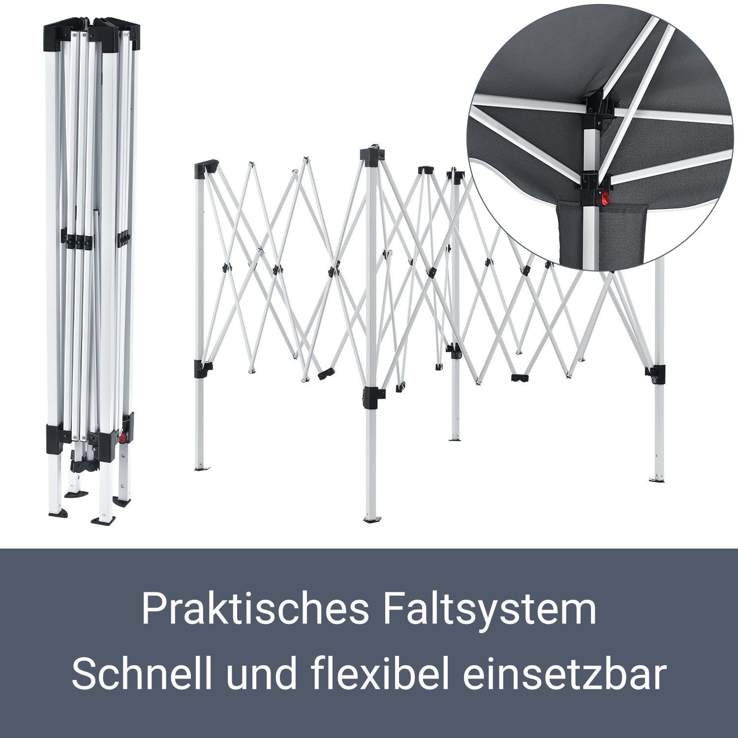 Juskys Faltpavillon Vivara, stabiles Gestell, mit Einrastfunktion, höhenverstellbar
