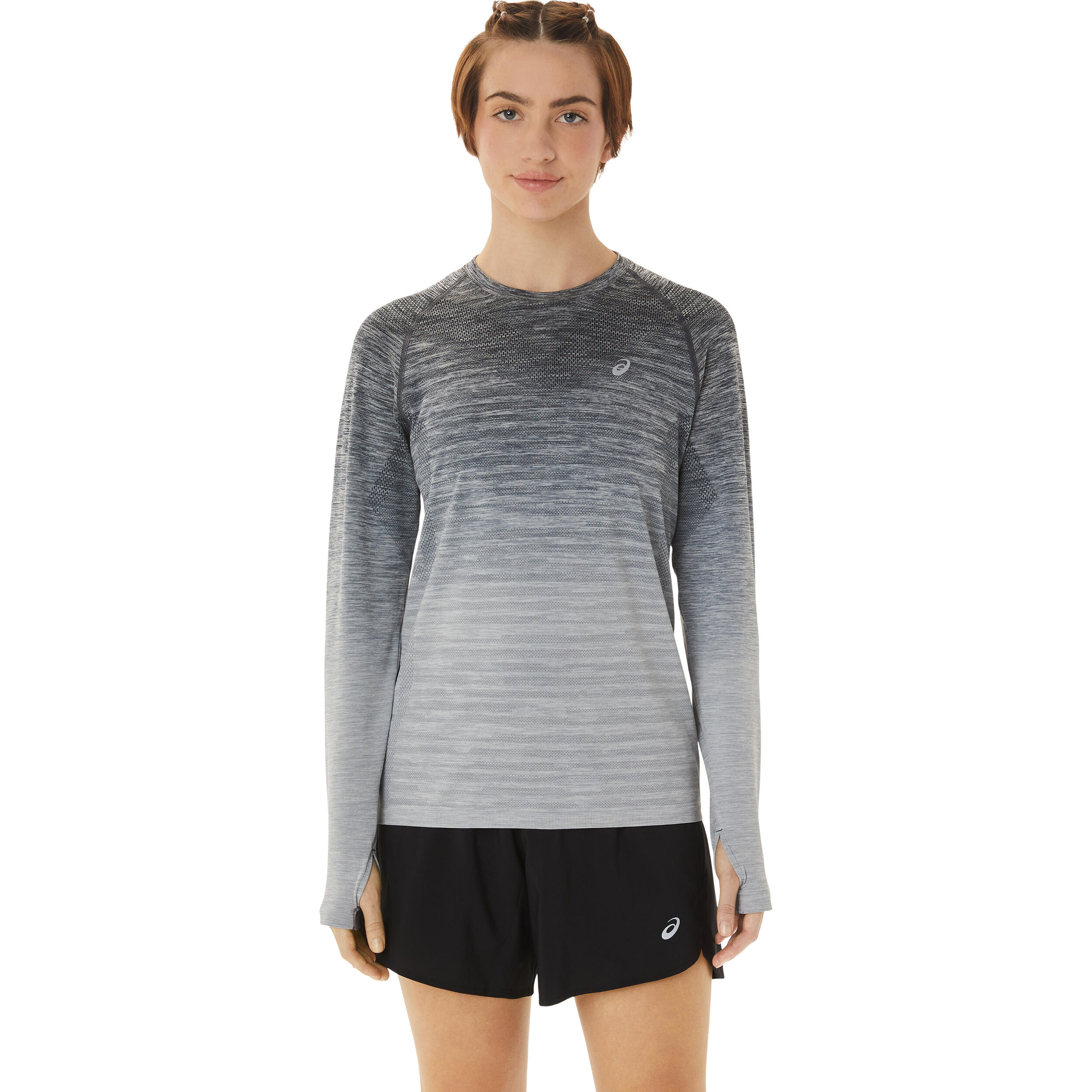 Seamless Lauftop Damen - Weiß, Grau