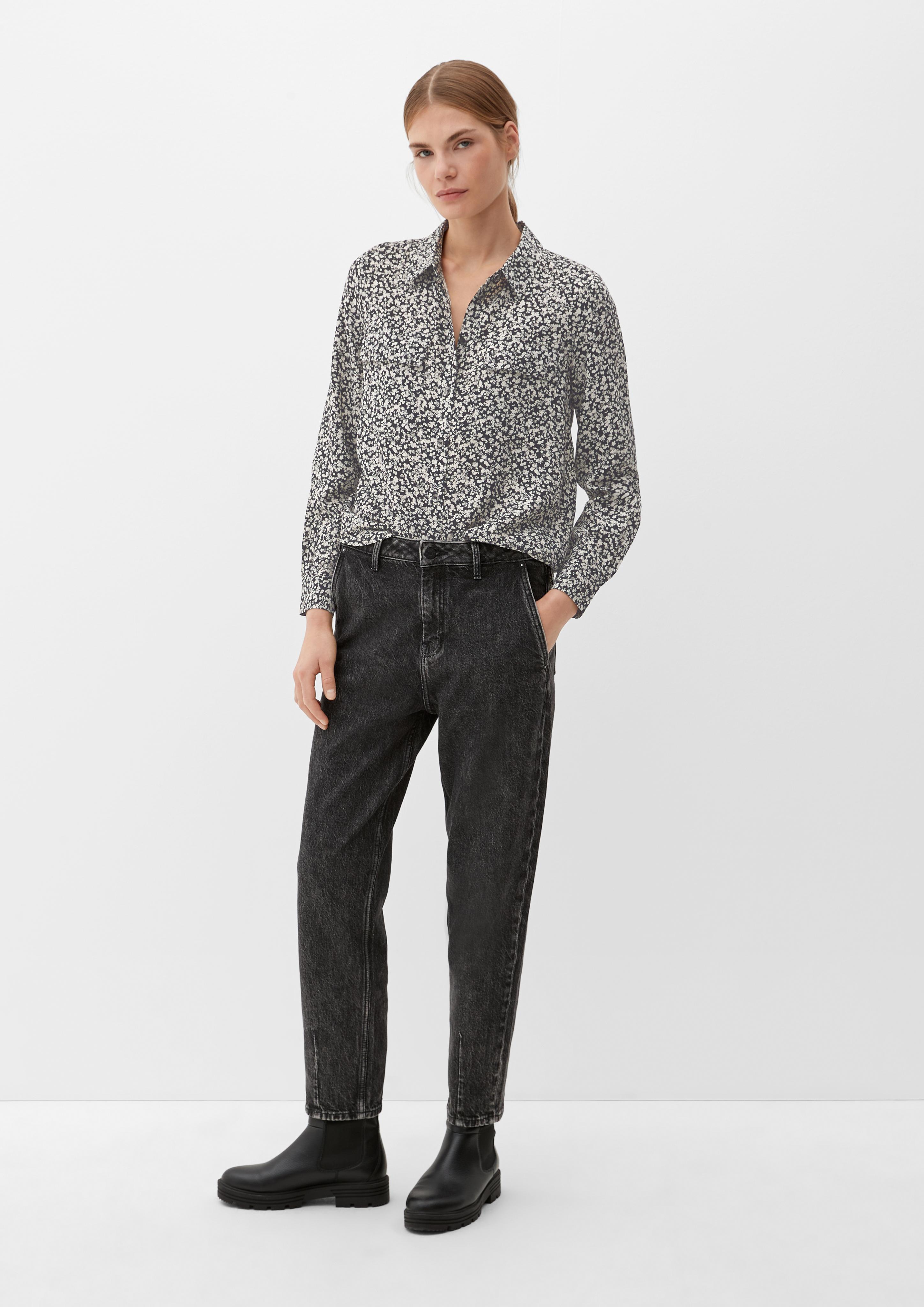 Viskose-Bluse mit Alloverprint  2120833-99A2