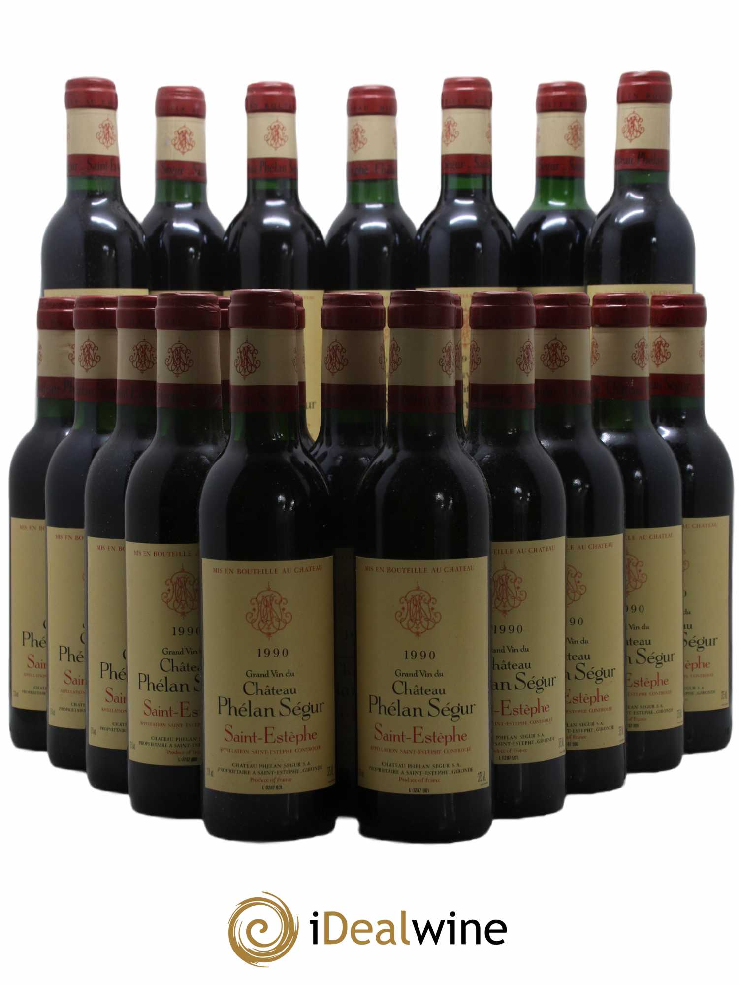 Château Phélan Ségur  1990 - Lot de 24 Demi-bouteilles