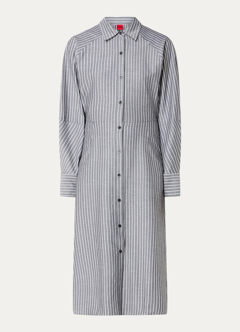 Robe-chemise midi HUGO BOSS Kiata à rayures imprimées