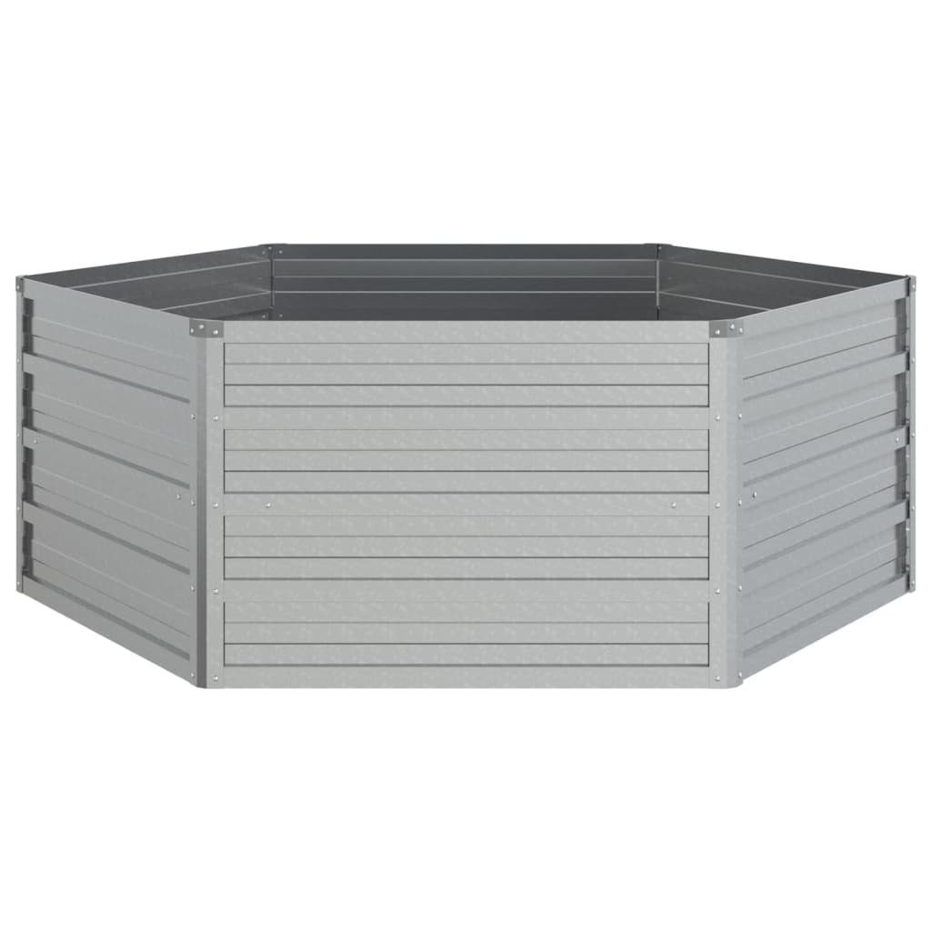 vidaXL Hochbeet Garten-Hochbeet 129x45 cm Verzinkter Stahl Silber