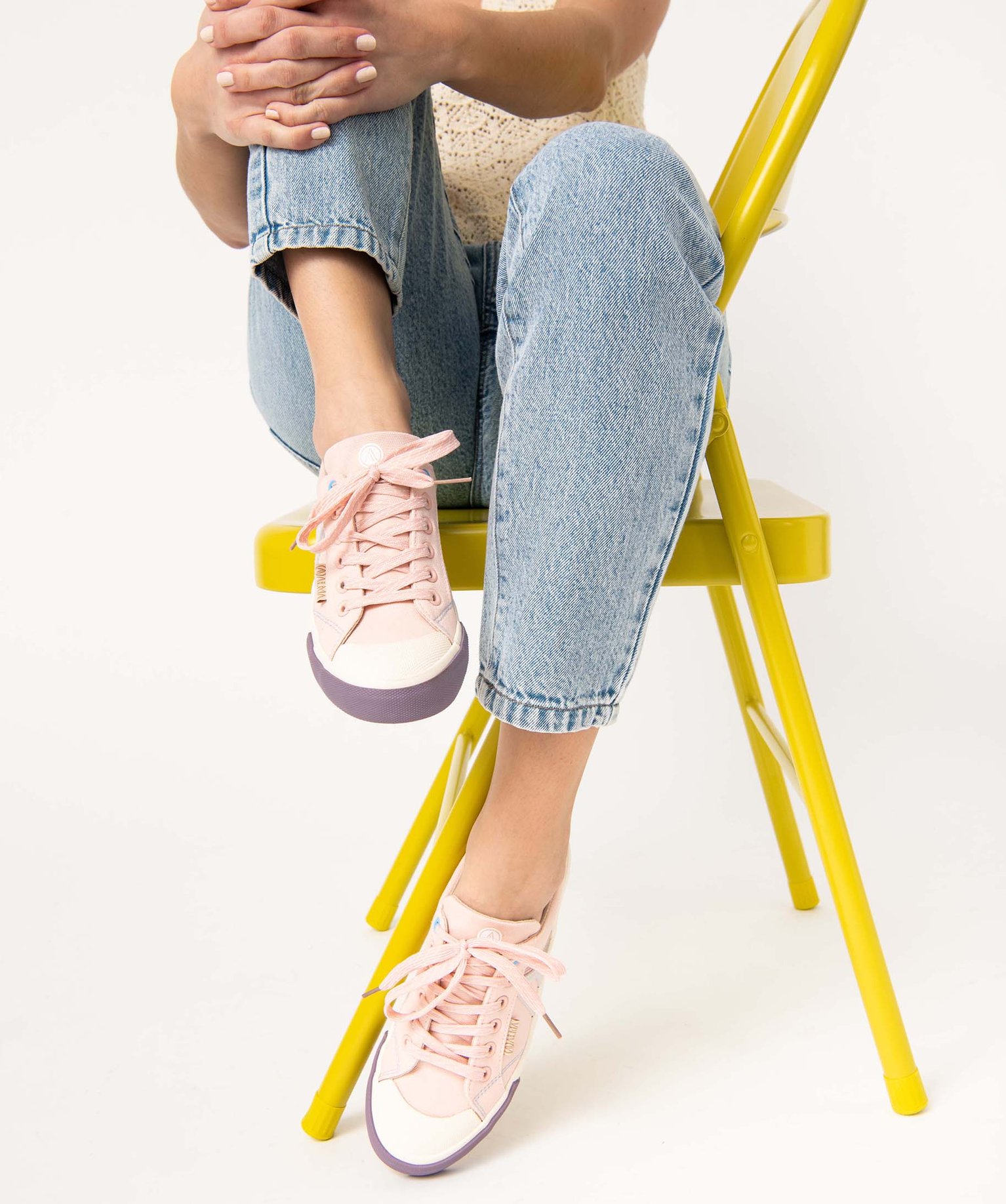 Baskets femme en toile avec coton recyclé – Alma Planète rose | GEMO