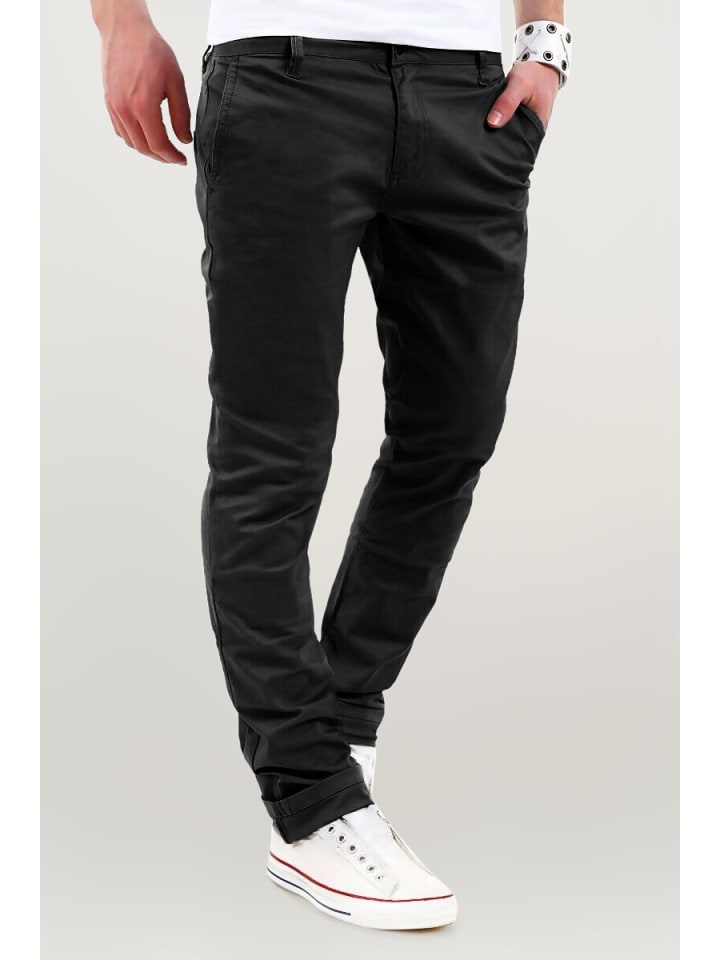 behype Chinohose Heritage in schwarz günstig kaufen
