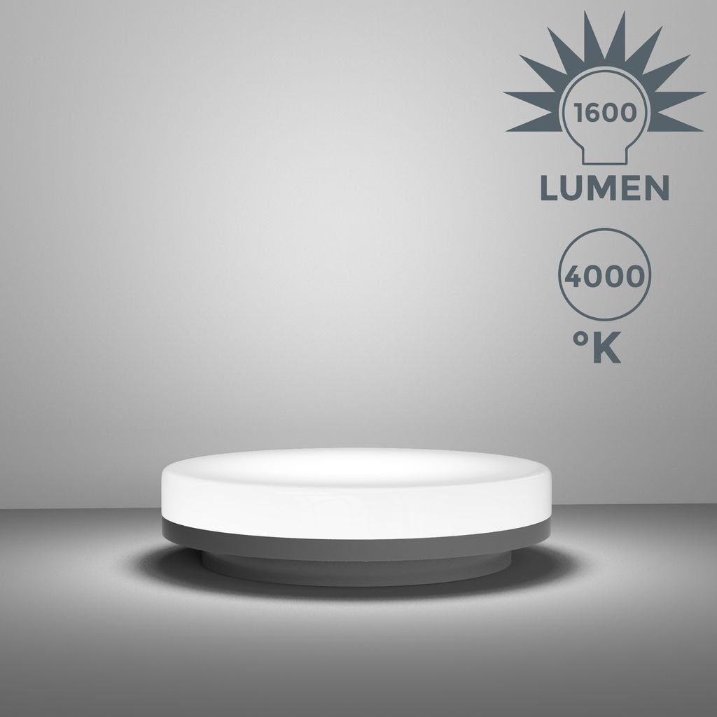 B.K.Licht Deckenleuchte LED Deckenlampe IP54 13W 4.000K Bad Ø22cm - BKL1171, LED fest integriert, Neutralweiß, spritzwassergeschützt Badezimmerlampe Badleuchte