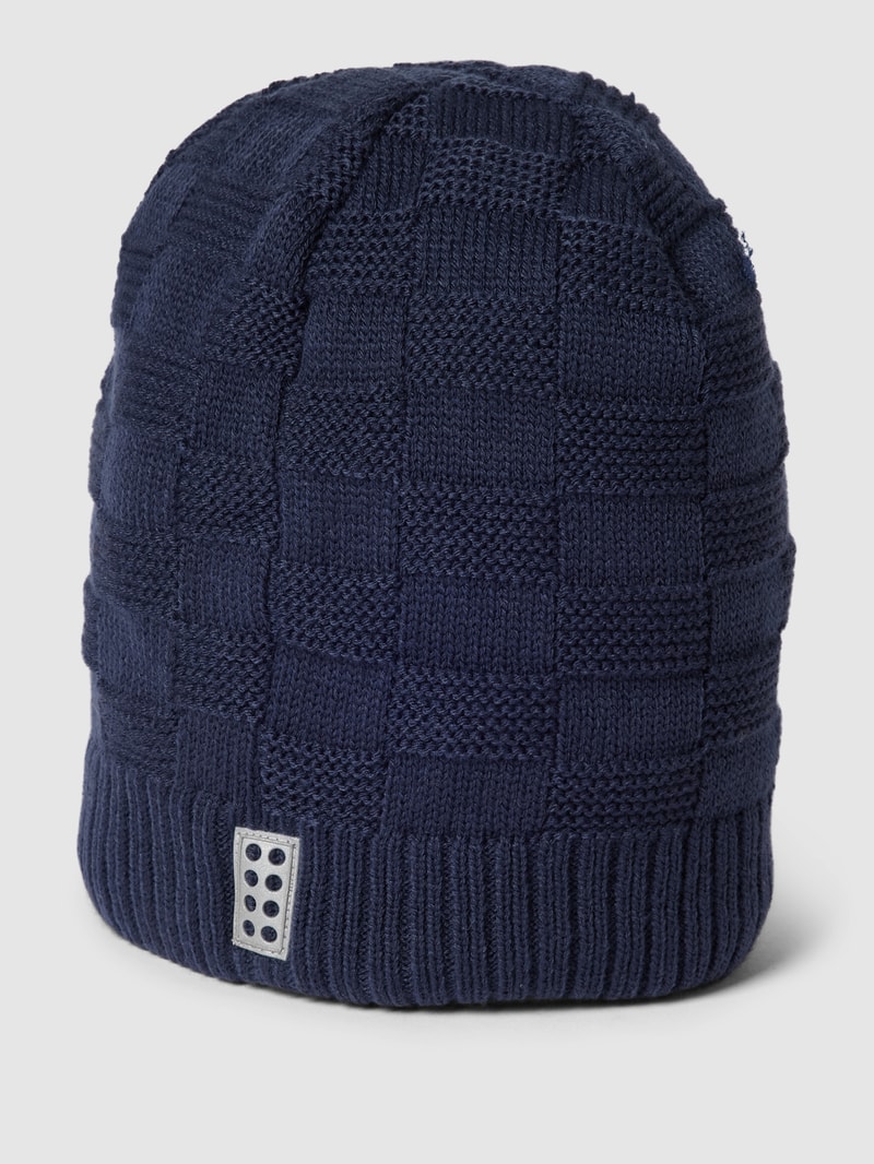 Beanie mit geripptem Abschluss Modell 'ORAI' in marineblau