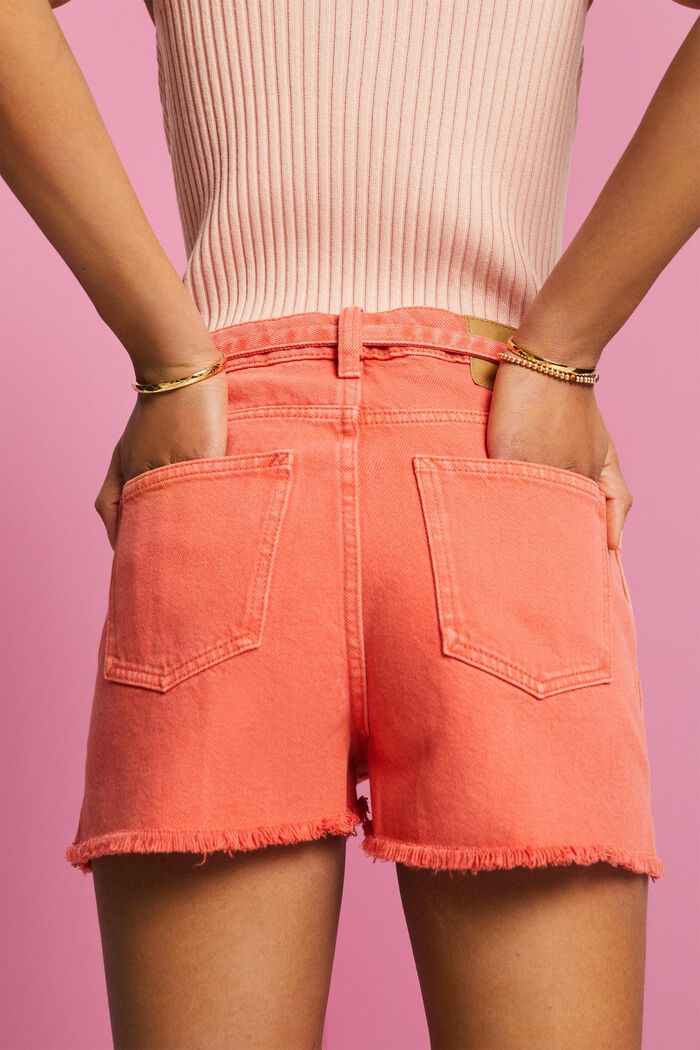 Denimshorts mit hohem Bund zum Binden