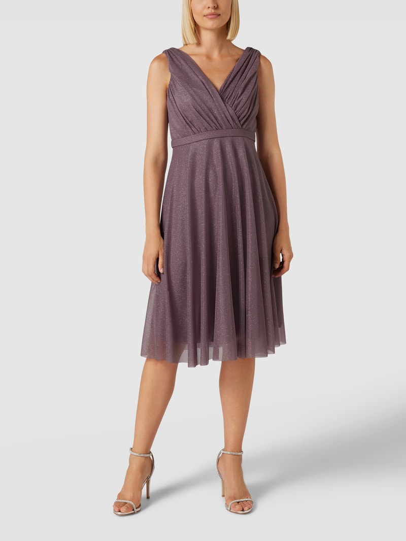 Cocktailkleid mit Taillenpasse in mauve