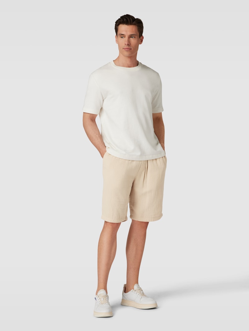 Bermudas mit elastischem Bund in beige