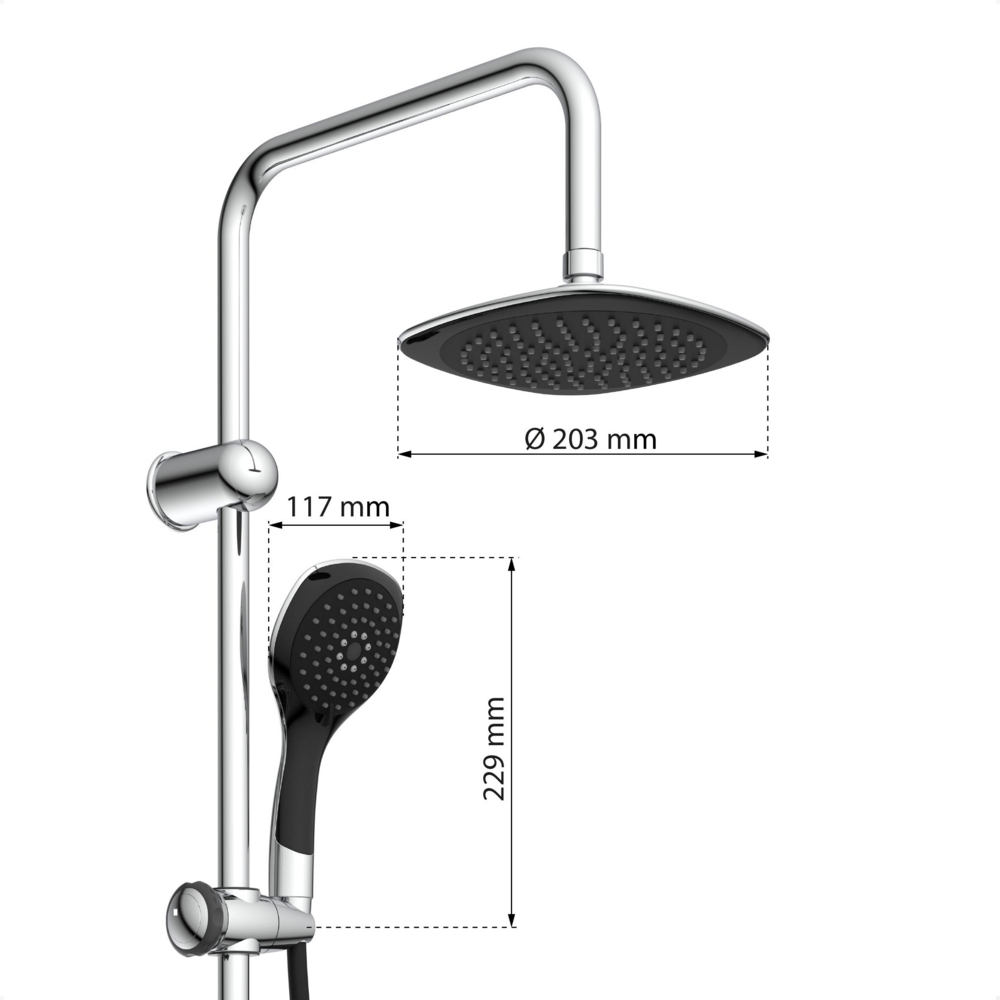 Eisl Duschset DUSCHTRAUM Chrom/Schwarz