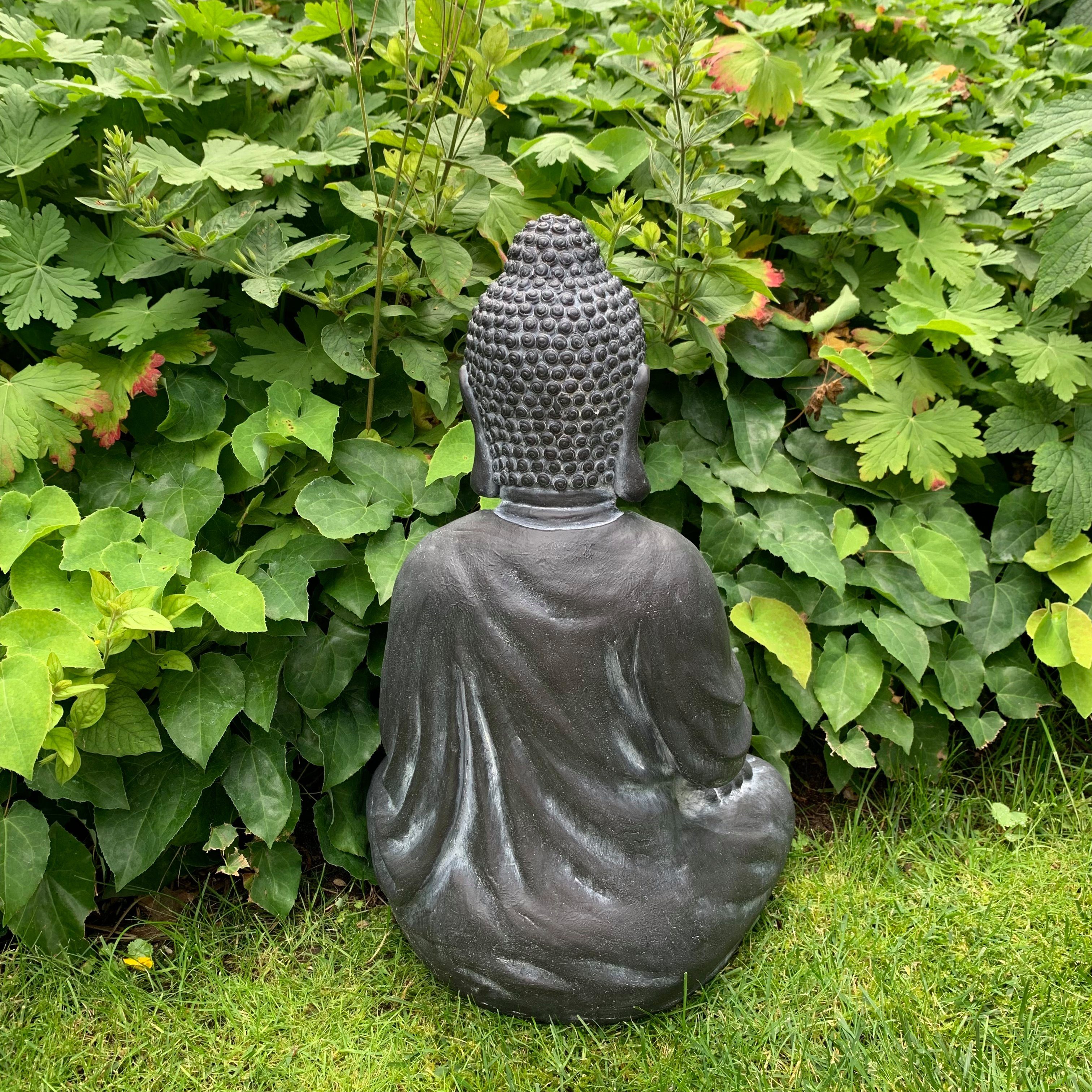 K&L Wall Art Buddhafigur Nepal Buddha Statue Kunststein Beton Feng Shui Deko (1, Gartenfigur), 45cm große Steinfigur Wellness Gartendeko