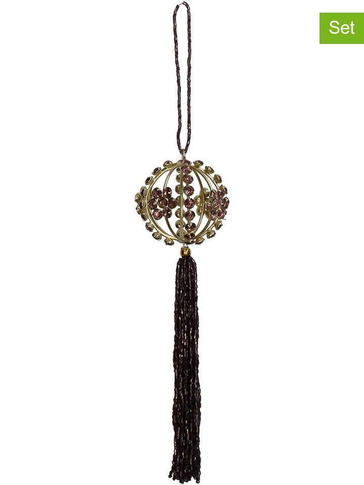 Kersten 4er-Set: Dekoanhänger in Gold/ Lila - (H)23 x Ø 6 cm günstig kaufen onesize