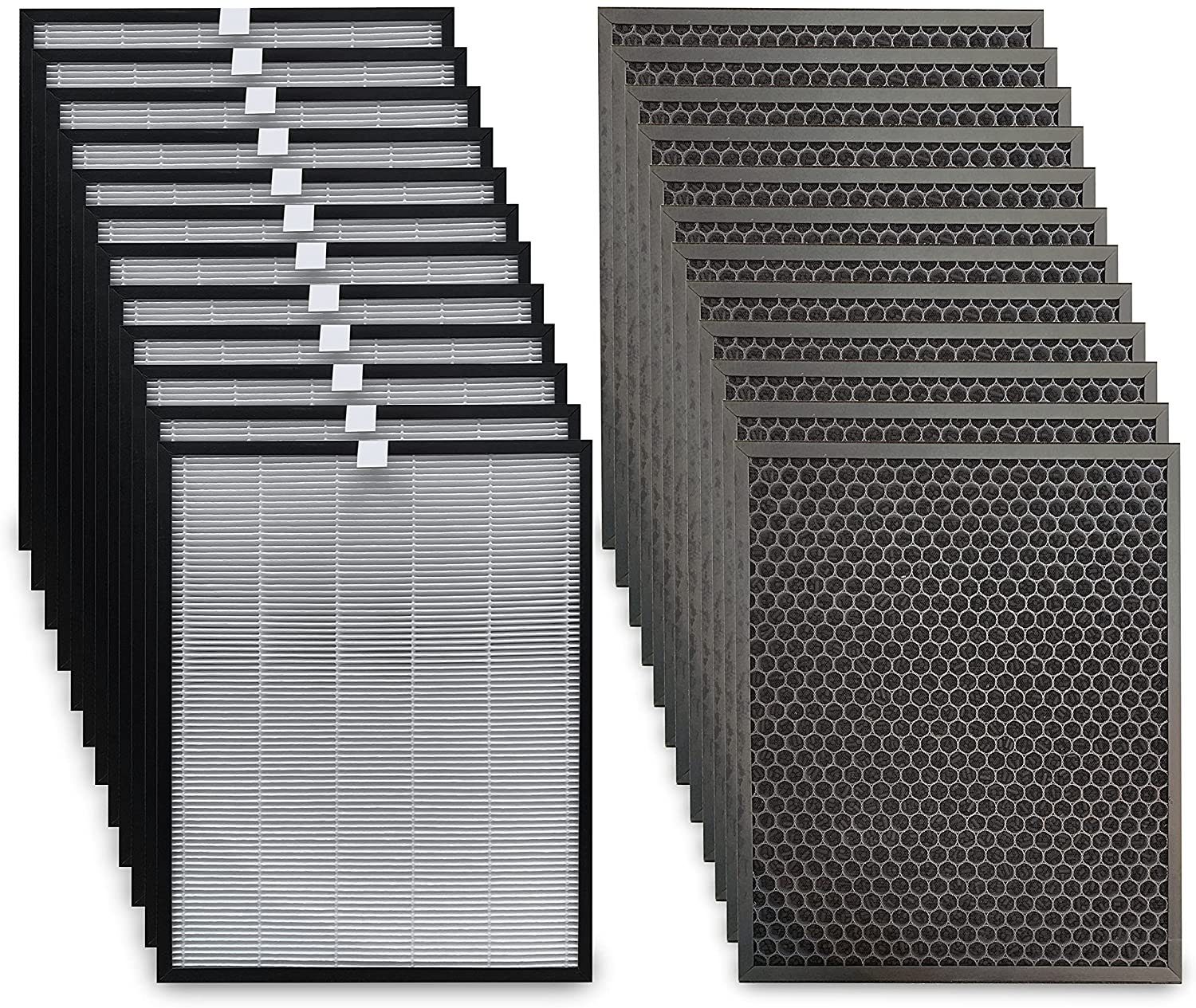 Comedes Filter-Set einsetzbar statt Philips FY3433/10 (HEPA) und FY3432/10 (Aktivkohle), Zubehör für Passend für Philips Luftreiniger AC3256/10, AC3259/10 und AC4550/10, 20teiliges Spar-Set mit HEPA-Element und Aktivkohlefilter