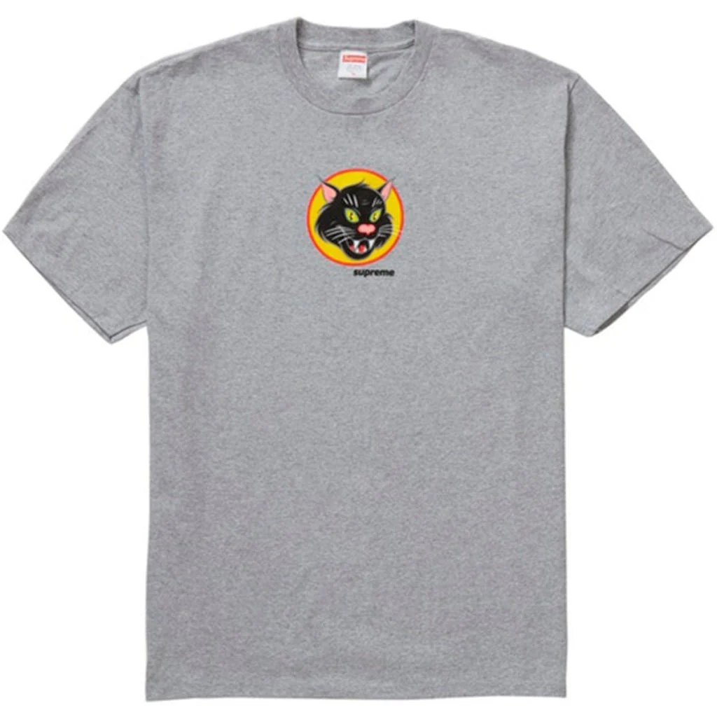 Black Cat Tee Heather Grey