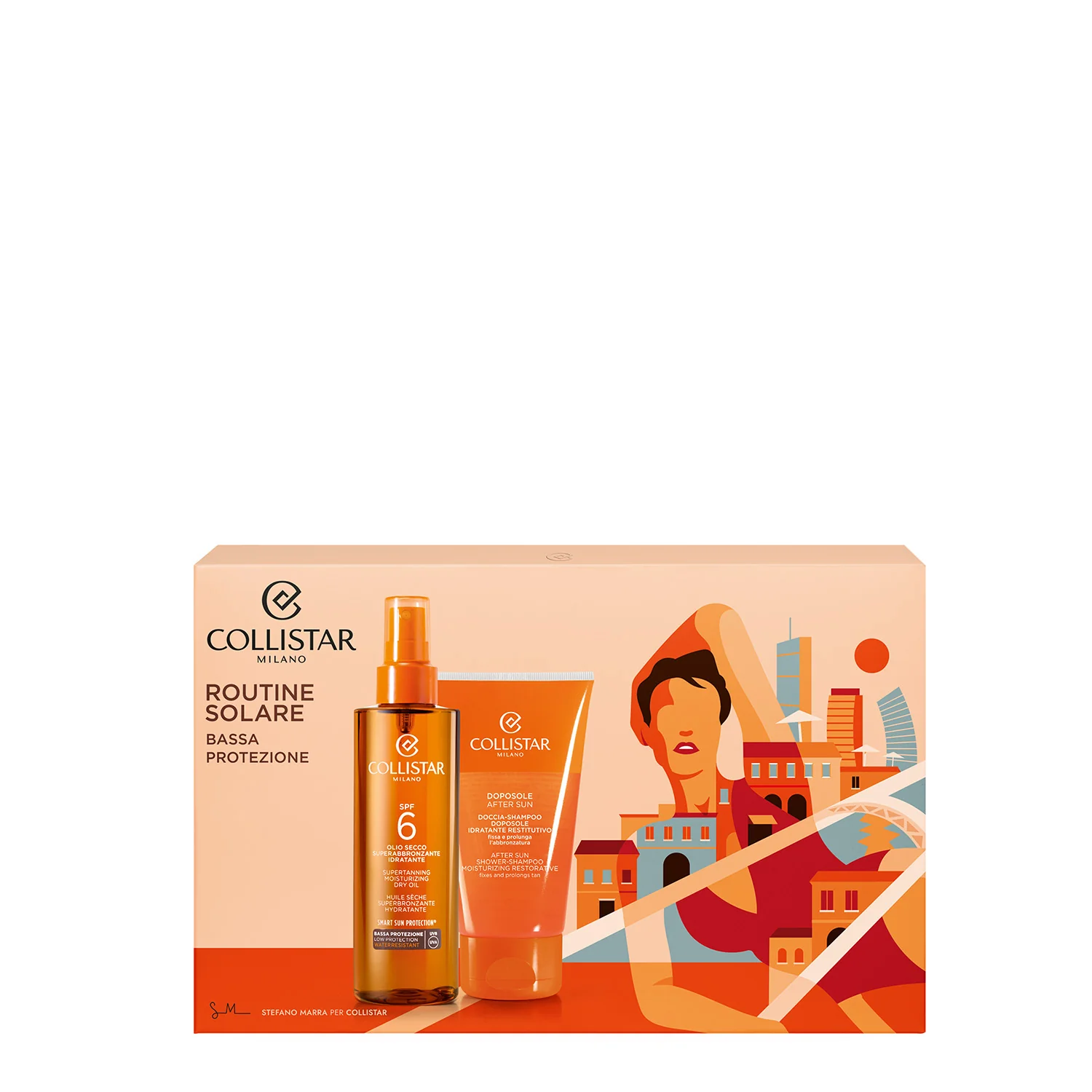Kit de bronceado con aceite seco, súper bronceador e hidratante con SPF6 - Sun Set, Sun Set