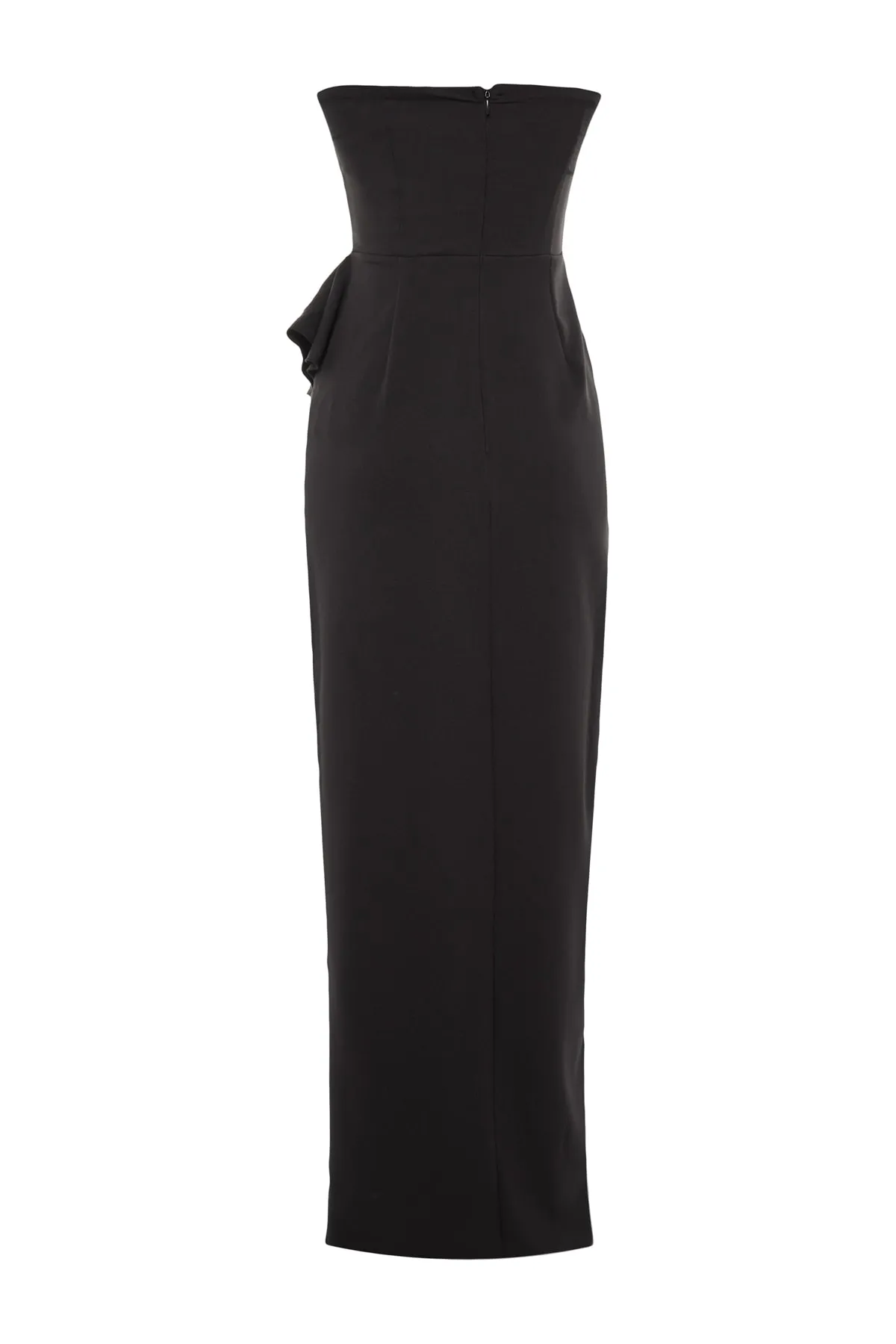 Trendyol Collection  Schwarzes gewebtes langes Abendkleid TPRSS23AE00005