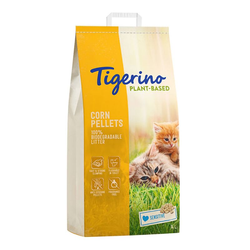 Tigerino Plant-Based Mais Katzenstreu - Sensitive, parfümfrei