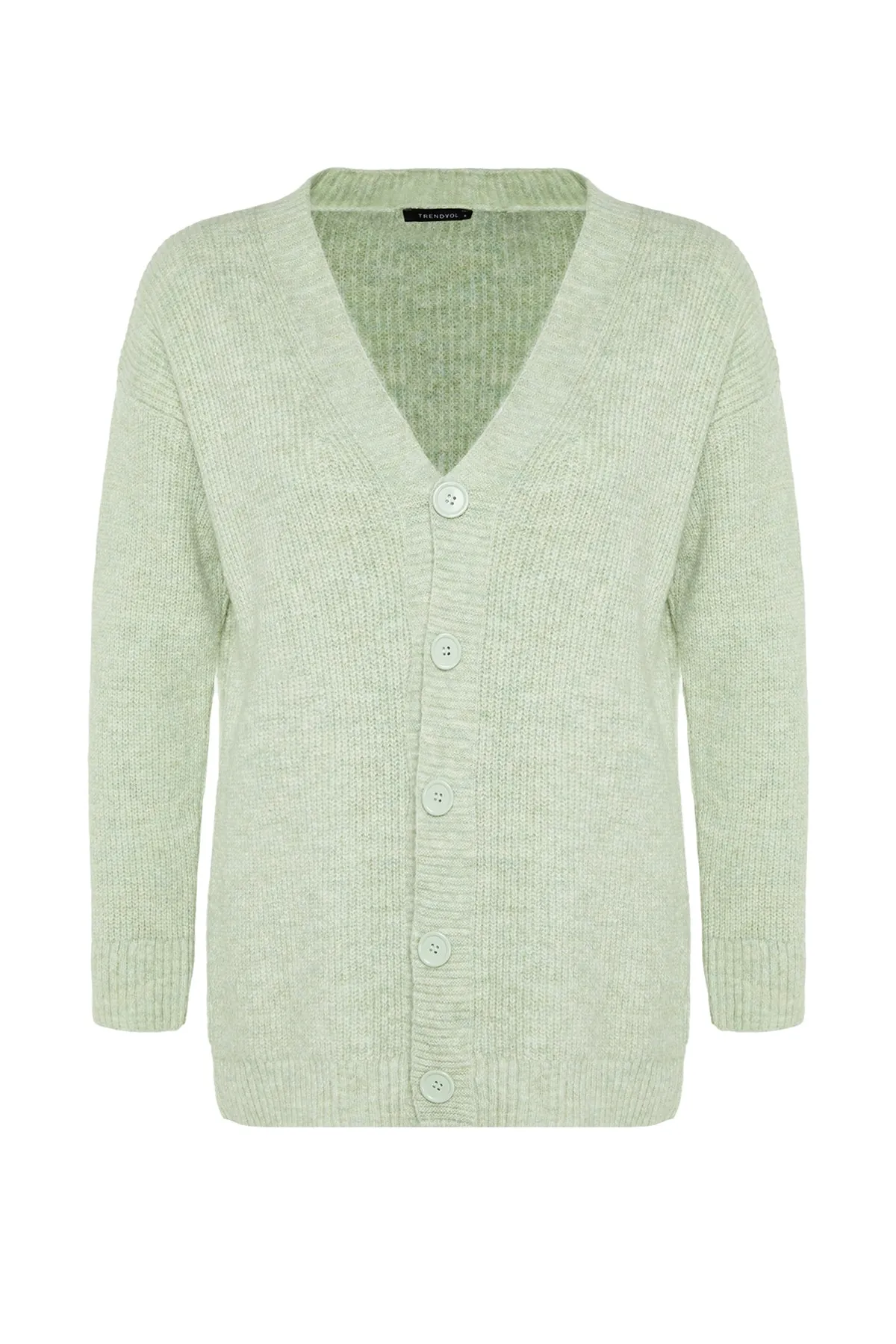 Trendyol Modest  Mintfarbene Strickjacke mit V-Ausschnitt und Knopfleiste TCTAW22HI0397