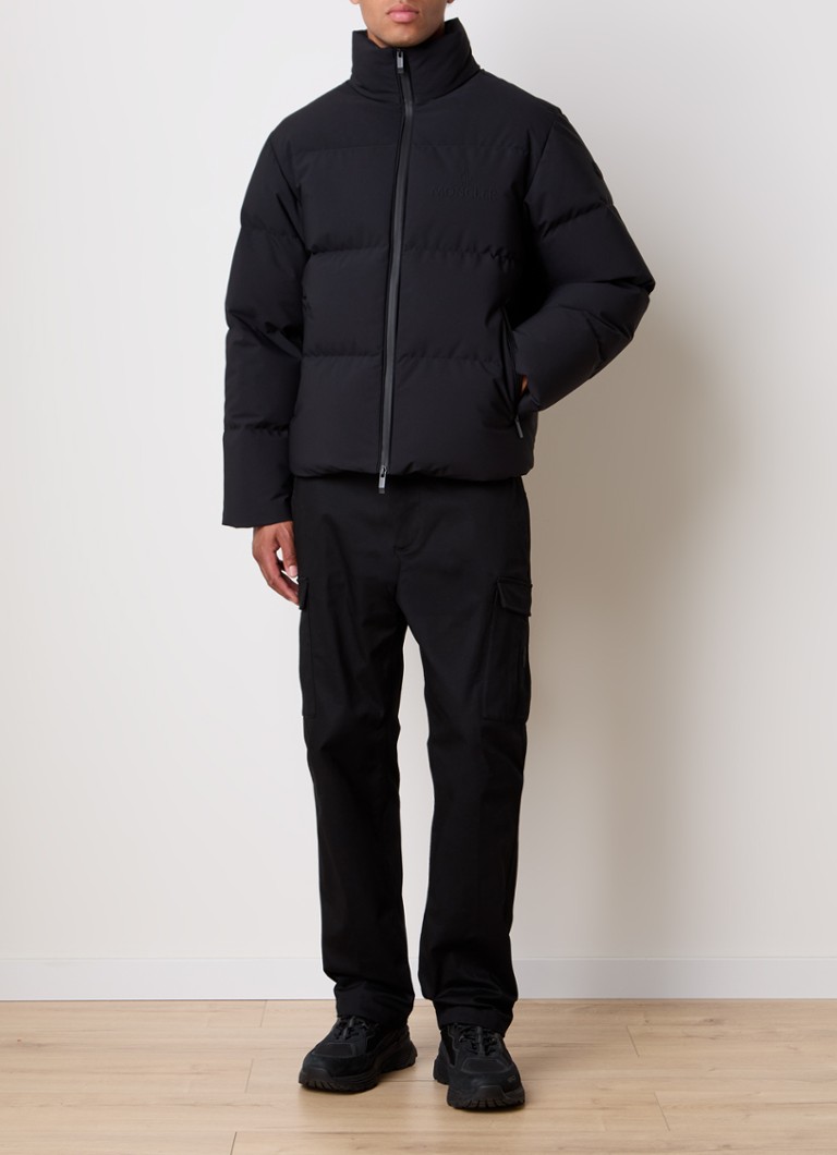 Giacca imbottita in piuma d'oca Moncler Misonet con logo.