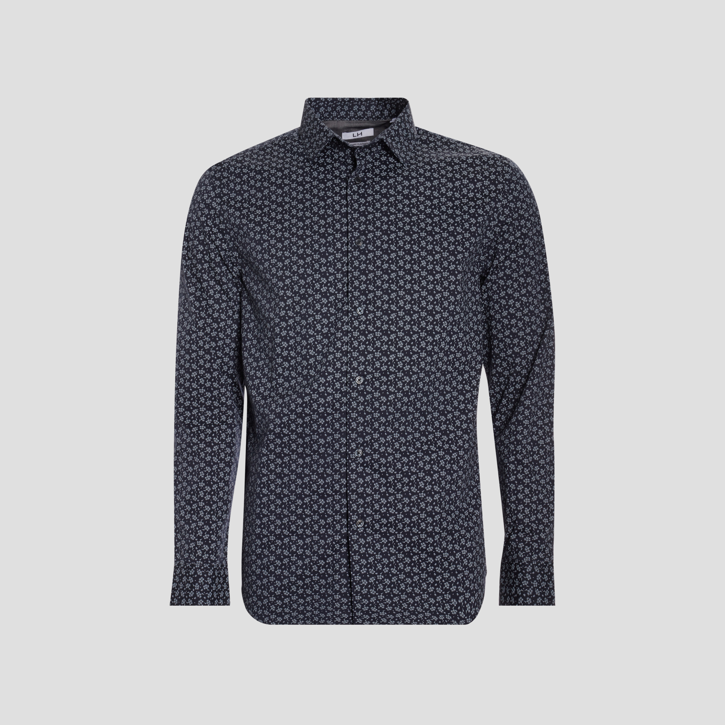 Chemise ajustée col français bleu marine homme | La Halle