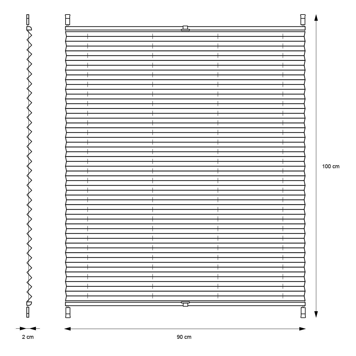 Plissee grau, 90x100 cm, inkl. Befestigungsmaterial, ECD Germany, Klemmfix, Grau 90x100cm Klemmfix EasyFix ohne Bohren inkl. Befestigungsmaterial