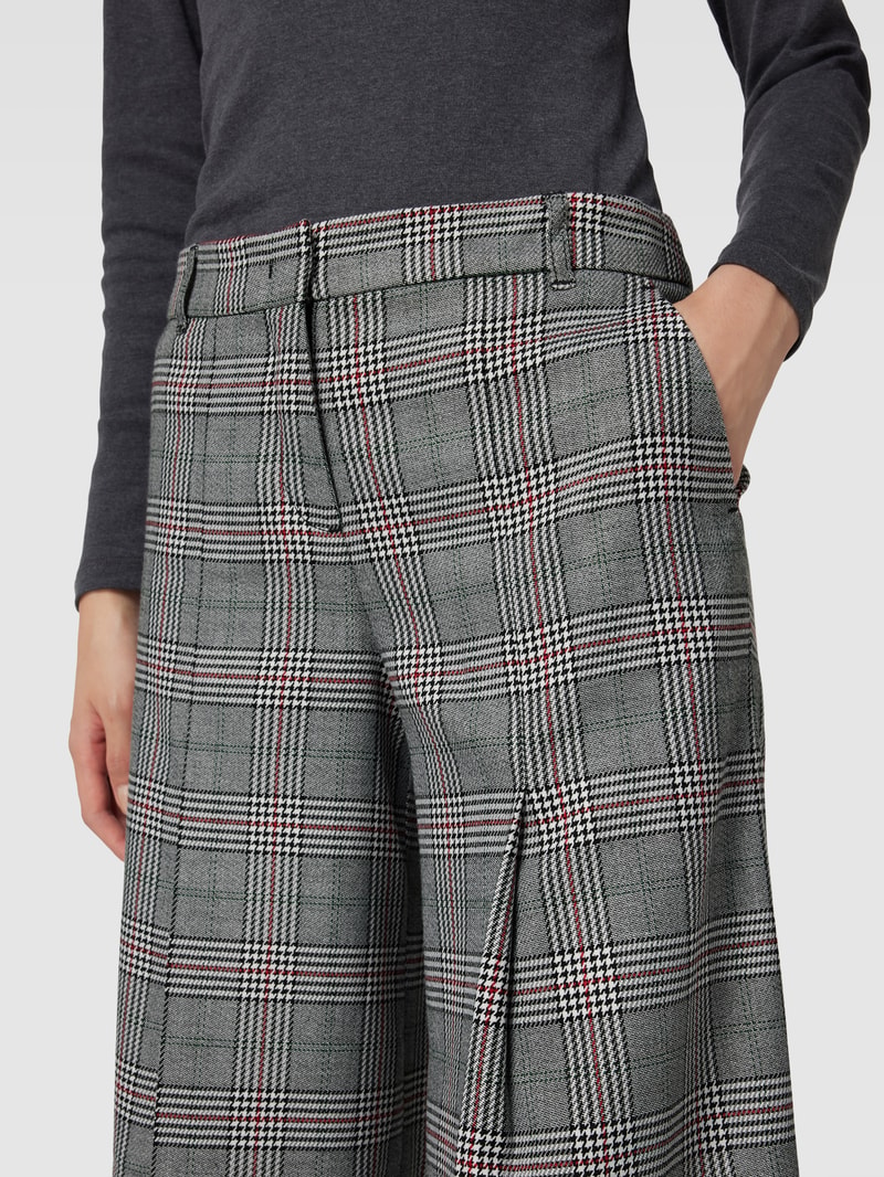 Stoffhose mit Karomuster in schwarz