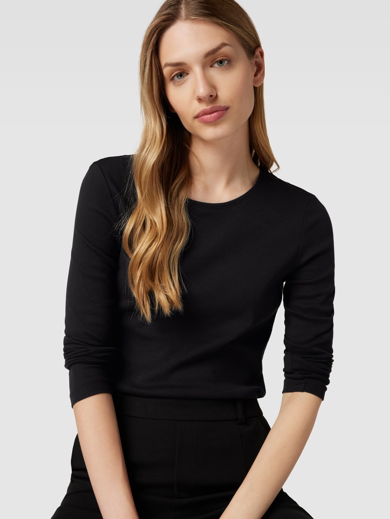 Longsleeve mit Rundhalsausschnitt in schwarz