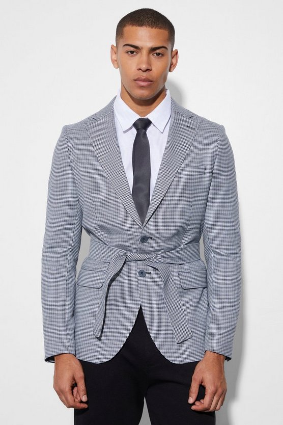 Einreihiger Slim-Fit Blazer mit Gürtel