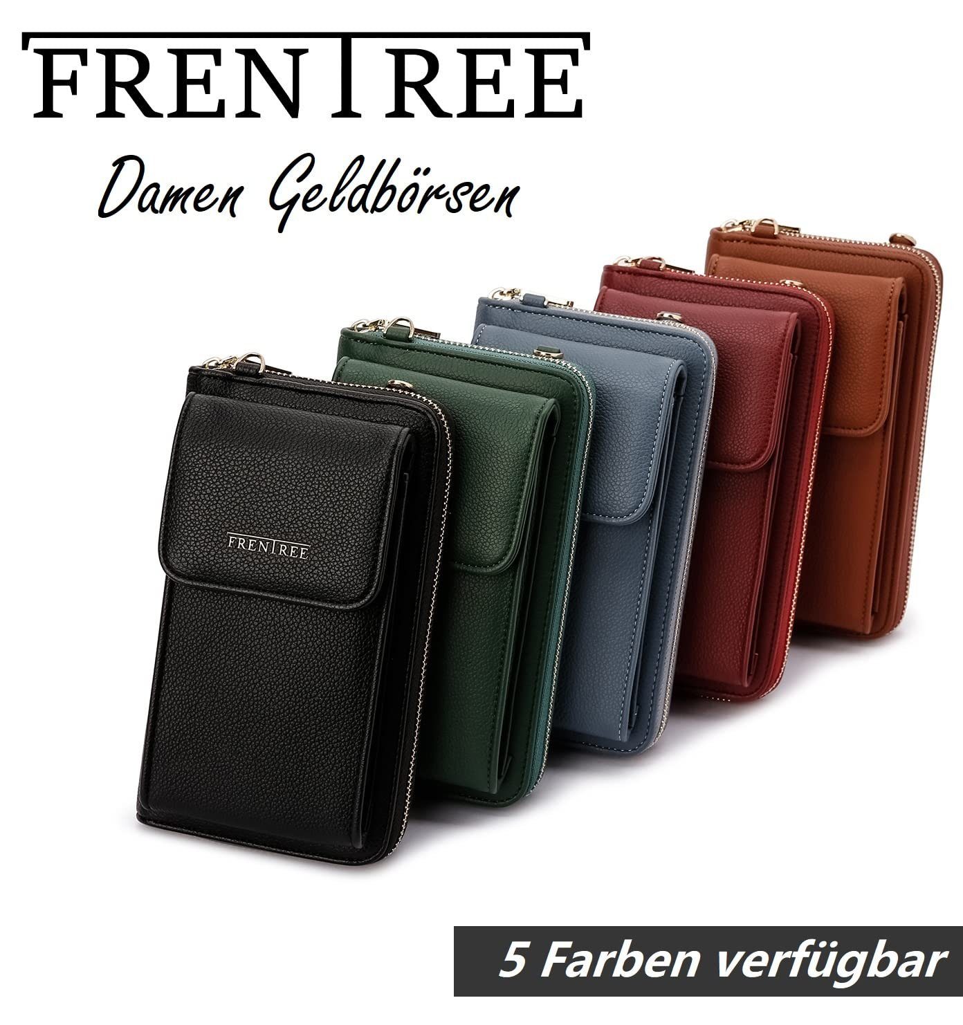 Frentree Schultertasche Damen Cross-Body Handtasche mit Handyfach und Portemonnaie, Umhängetasche mit vielen Fächern