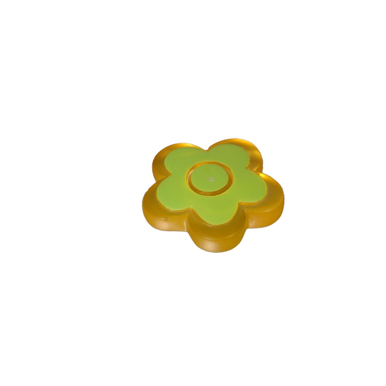 Bella Casa Dekomagnet Magnet Kühlschrankmagnet Pinnwandmagnet, Ø 30 mm, Blume gelb-grün, 1 Stück