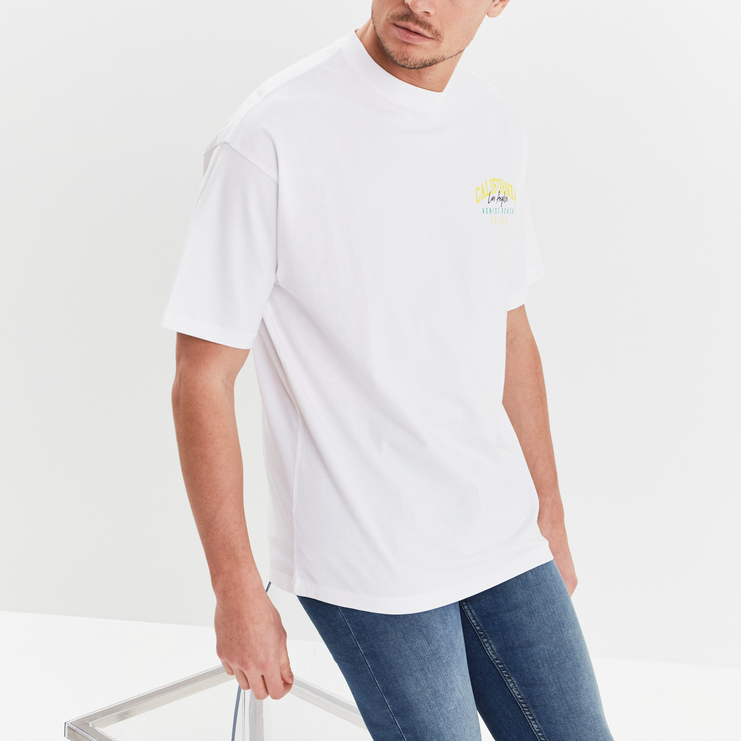 T-shirt manches courtes blanc homme | La Halle