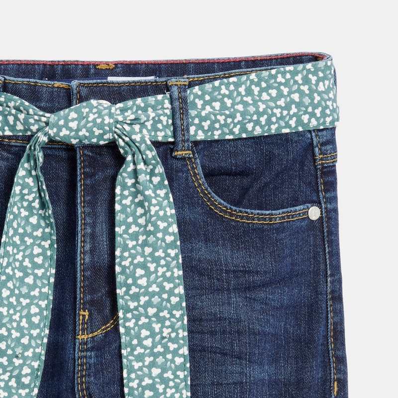 Jean skinny ceinturé bleu fille