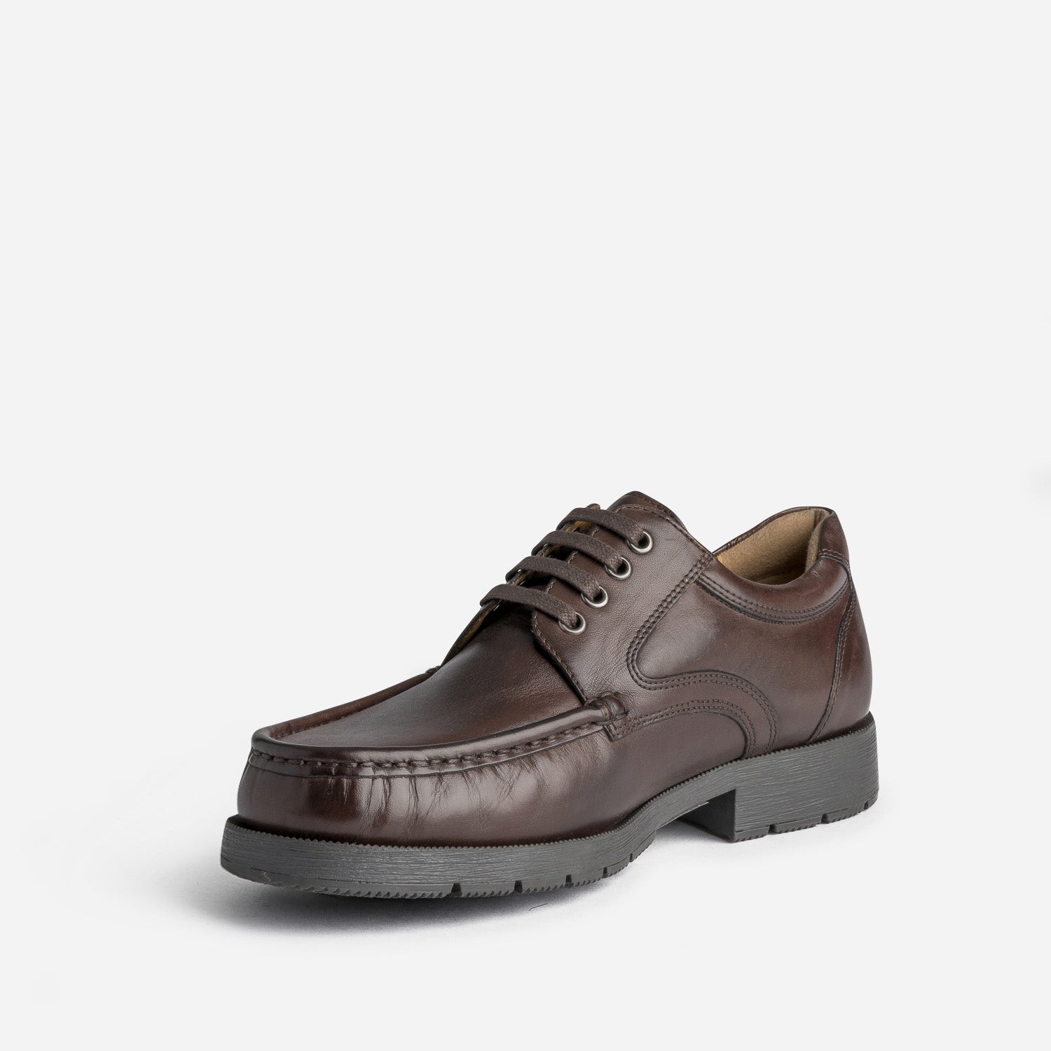 Derby marron en cuir