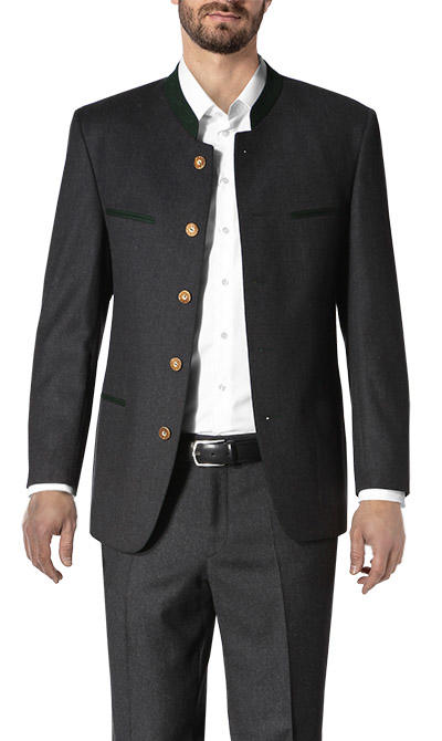 Lodenfrey, Trachten Janker Eisenerz, Comfort Fit, Loden, anthrazit