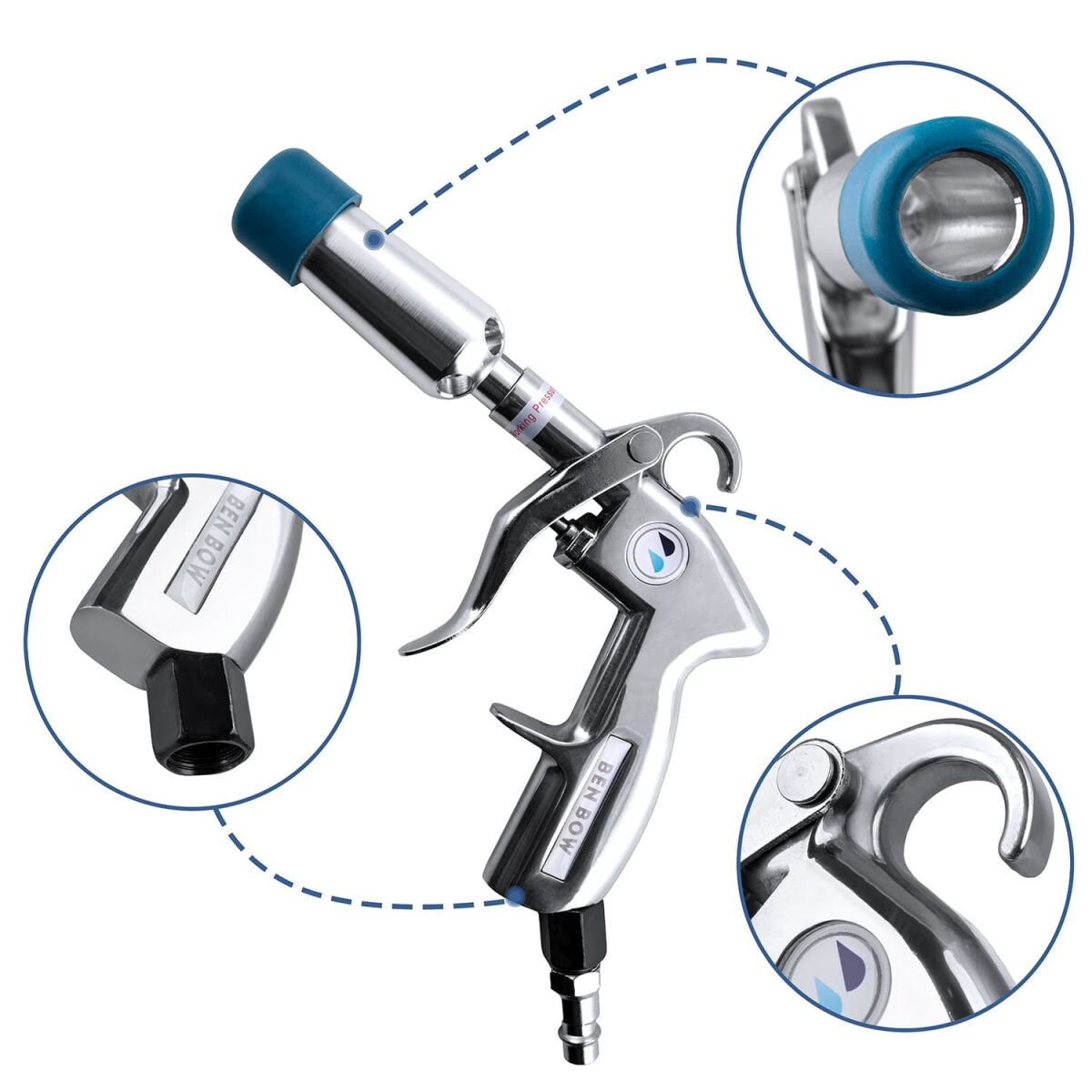 BenBow Classic 001 Druckluft Ausblaspistole mit Schutzkappe