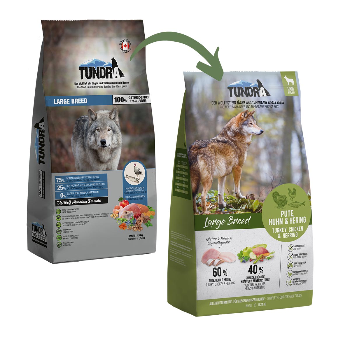 Tundra Dog Large Breed Pute, Huhn & Hering kaufen bei ZooRoyal