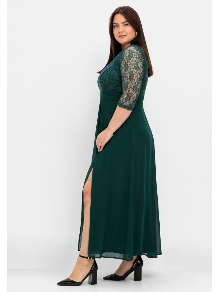 sheego Abendkleid in tiefgrün günstig kaufen