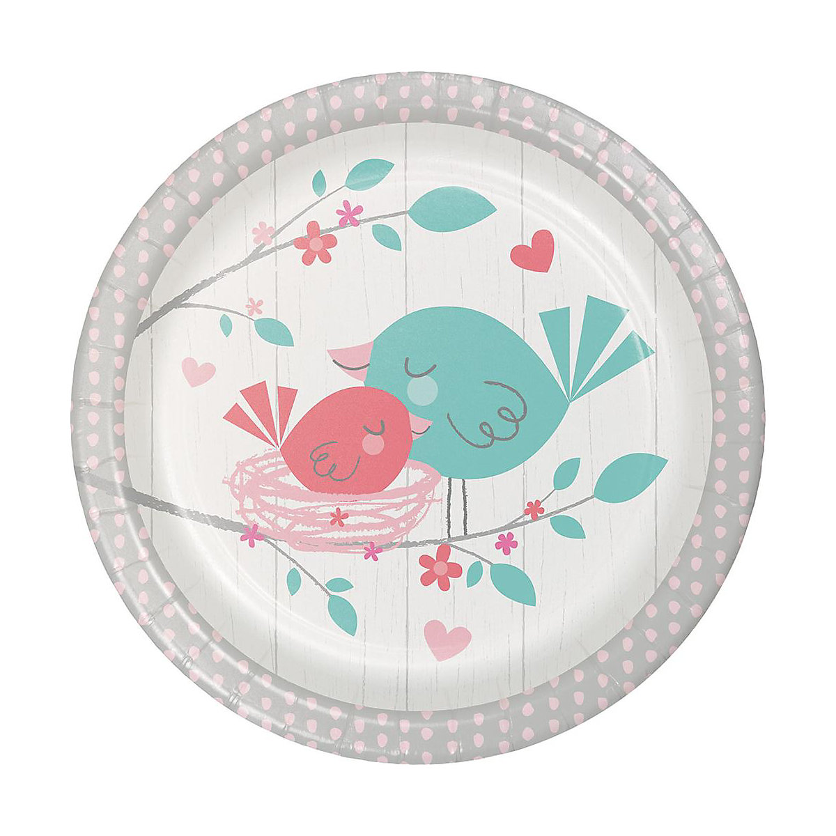 Papp-Partyteller Ø 17,8 cm Hello Baby Girl, 8 Stück
