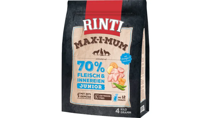 RINTI Hundetrockenfutter MAX-I-MUM Junior Huhn 4 kg