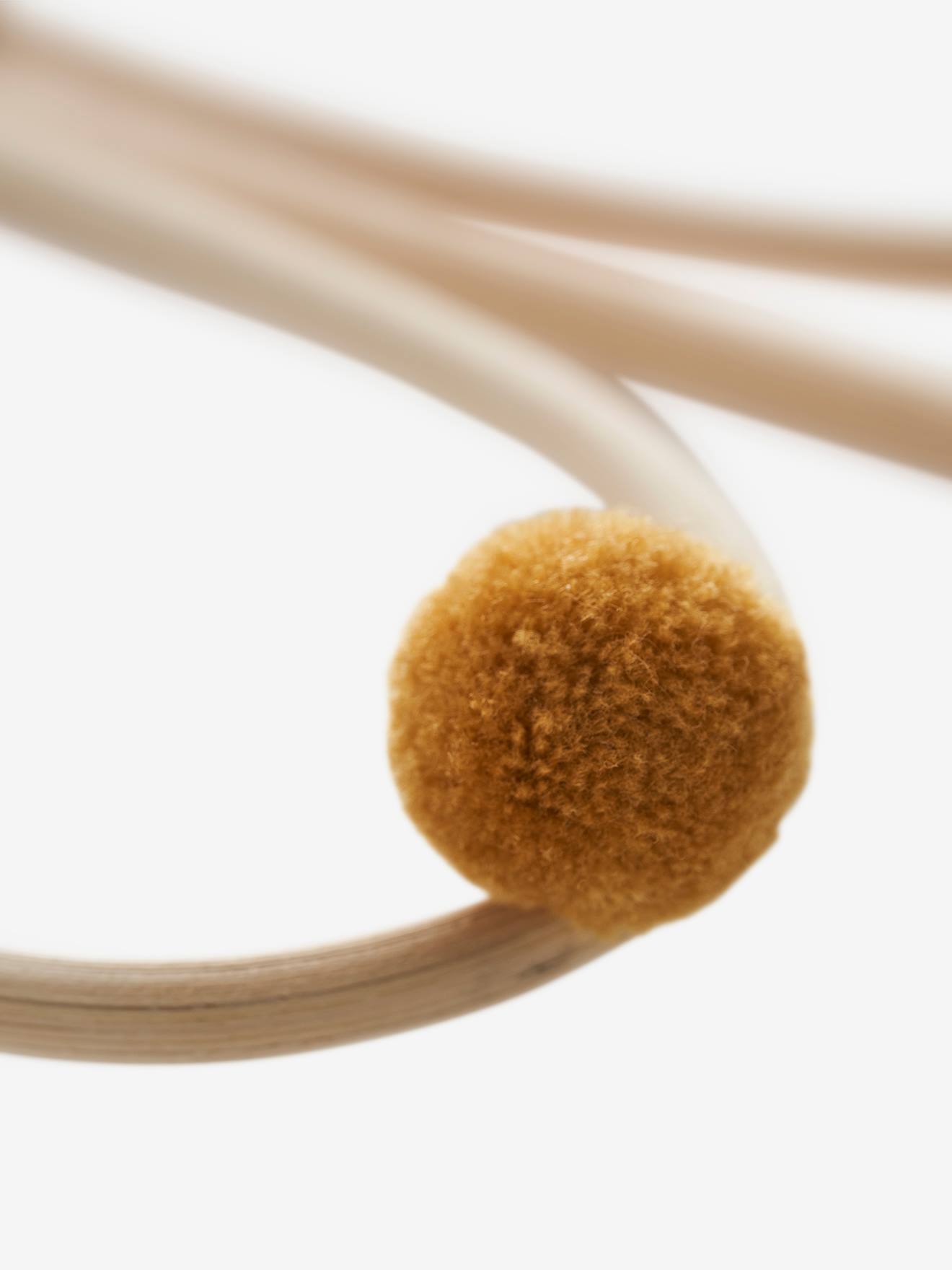 Vertbaudet Kinderzimmer Spiegel aus Rattan mit Pompons - natur