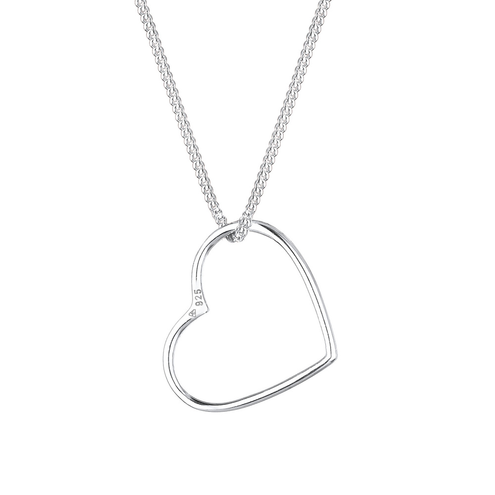 Elli Elli by Julie & Grace Collier Femme Coeur Amour Pendentif Argent, Collier matinée collier