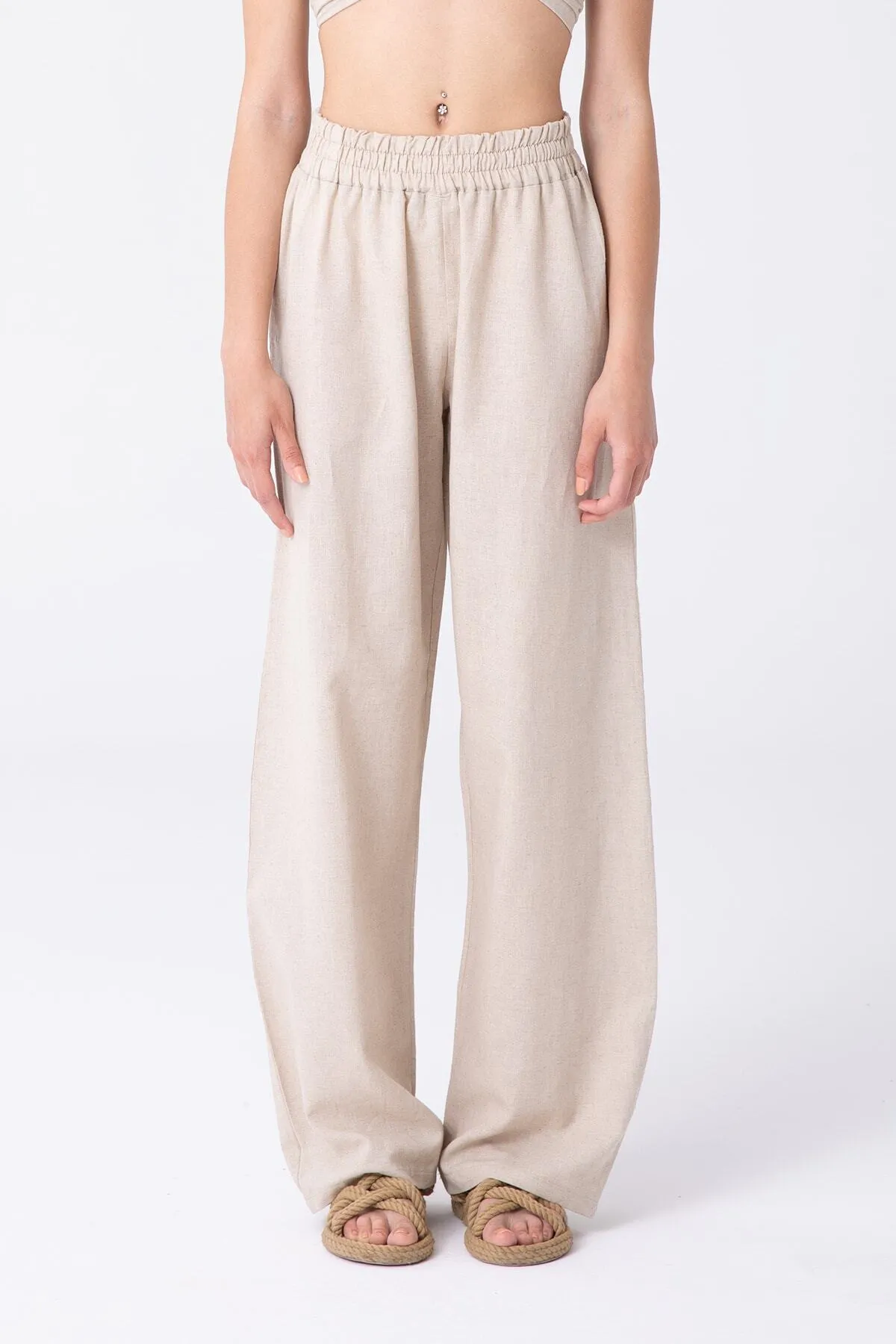 SHEISMONO  Hose - Beige - Wide Leg